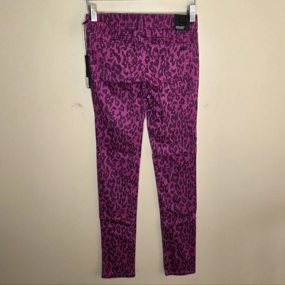 Y2K NWT Joe's Jeans Magenta Leopard Print Jeggings Skinny Jeans Girls Size 14